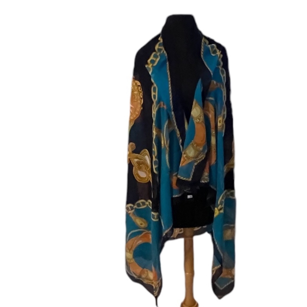 Donna Piu‎ Vintage Rectangular Colorful  Scarf - Picture 2 of 15